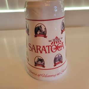 Saratoga Racetrack - 150 Years of History - Souvenir Beer Stein/Mug Horse Racing